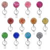 2pcs Diamond Glitter Sequins Retractable Pull Badge Reel Name Tag Card Badge Holder (Pink) - Image 2