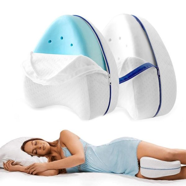 Body Memory Cotton Leg Pillow Sleeping Orthopedic Sciatica Back Hip Joint for Pain Relief (White Inner) - Image 2