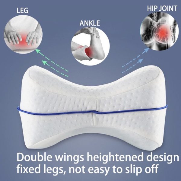 Body Memory Cotton Leg Pillow Sleeping Orthopedic Sciatica Back Hip Joint for Pain Relief (White Inner) - Image 5