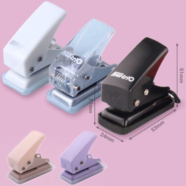 Kw-trio 92A0 10 Pages Single Hole Mini Loose Leaf Puncher (Black) - Image 2