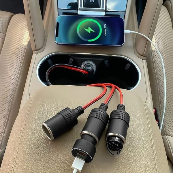 4 In 1 Auto High Power Cigarette Lighter Car Charger - Image 7