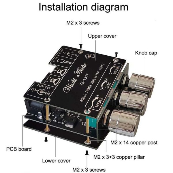 ZK-302T Mini Bluetooth 5.1 Receiving Audio Module With Power Amplifier Digital D Stereo Dual Channel - Image 4