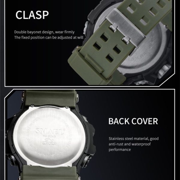 SMAEL 8082 Outdoor Waterproof Sports Multifunctional Luminous Timing Electronic Watch (White Colorful Blue powder) - Image 3
