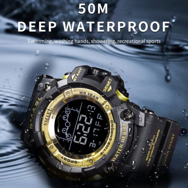 SMAEL 8082 Outdoor Waterproof Sports Multifunctional Luminous Timing Electronic Watch (White Colorful Blue powder) - Image 6