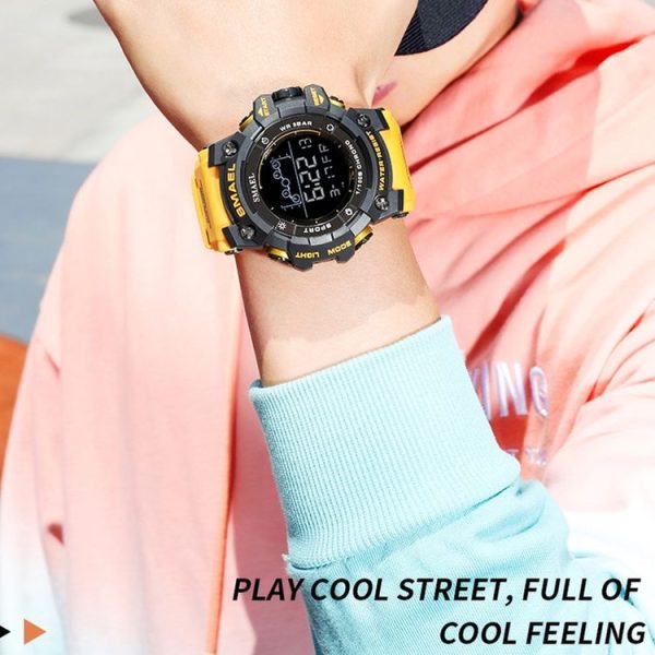 SMAEL 8082 Outdoor Waterproof Sports Multifunctional Luminous Timing Electronic Watch (White Colorful Blue powder) - Image 8