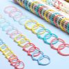 5sets Loose Leaf Single Ring Lock Stationery Key Ring Macaron Bag Packing (HYH-15 Pink) - Image 2