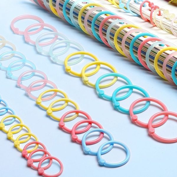 5sets Loose Leaf Single Ring Lock Stationery Key Ring Macaron Bag Packing (HYH-15 Pink) - Image 2