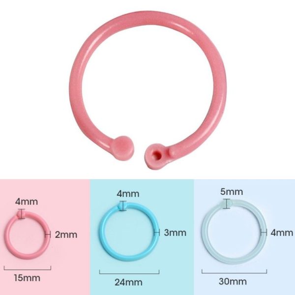 5sets Loose Leaf Single Ring Lock Stationery Key Ring Macaron Bag Packing (HYH-15 Pink) - Image 3