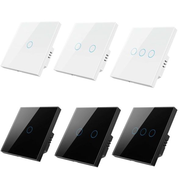Tuya ZigBee Zero Firewire Touch Wall Remote Control Switch Light Control Voice Switch EU Plug, Style: 1 Gang (Black) - Image 2