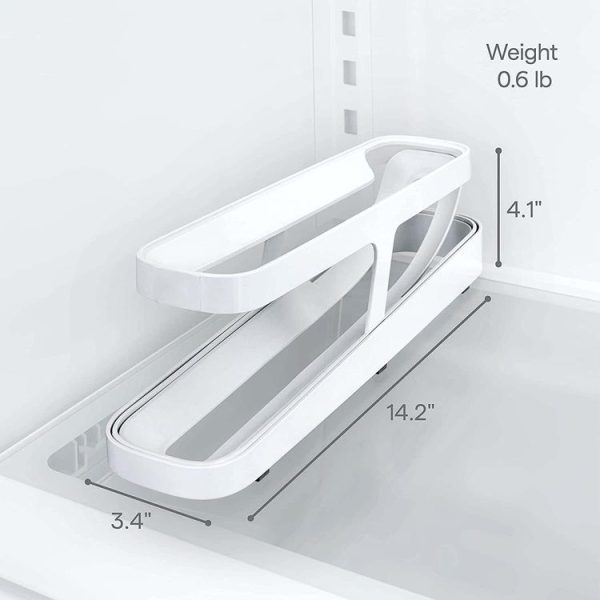 Automatic Eggs Storage Box Refrigerator Egg Dispenser Plastic Rolling Eggs Holder Container (White) - Image 3