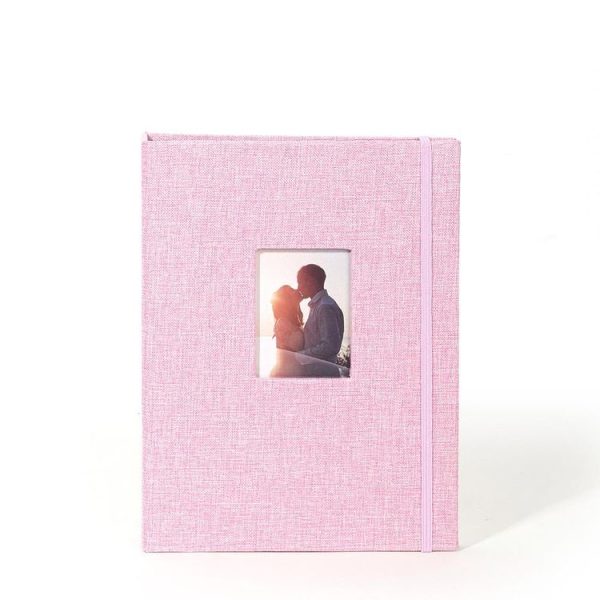 3-inch 208 Pockets Cotton Linen Photo Album Photocard Holder (Pink)
