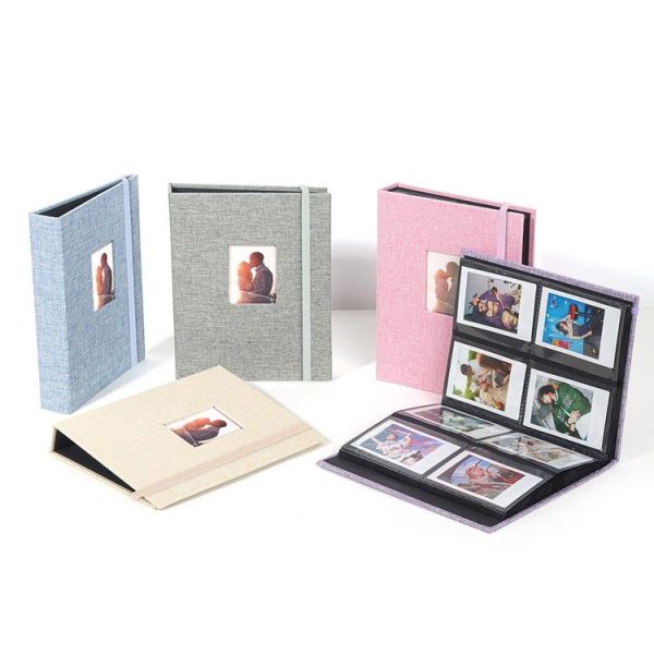 3-inch 208 Pockets Cotton Linen Photo Album Photocard Holder (Pink) - Image 2