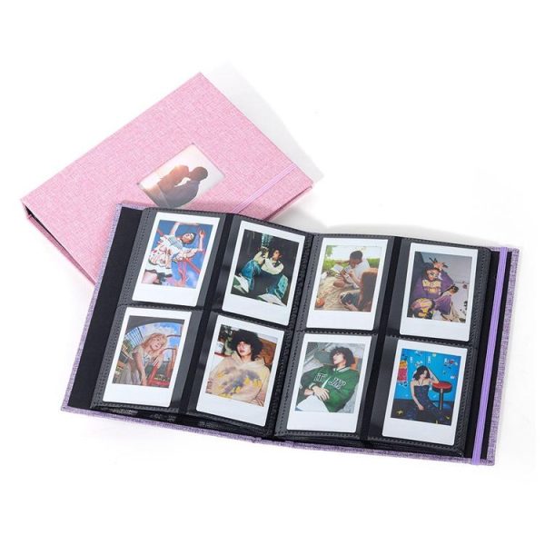 3-inch 208 Pockets Cotton Linen Photo Album Photocard Holder (Pink) - Image 4