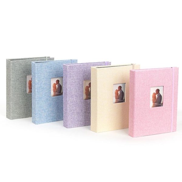 3-inch 208 Pockets Cotton Linen Photo Album Photocard Holder (Pink) - Image 5