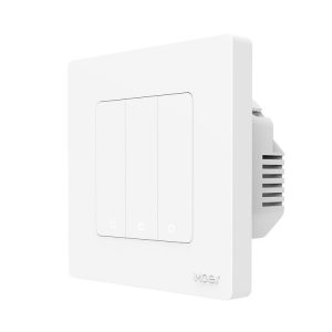 Tuya ZigBee Smart Single-fire Zero-fire Sharing Timing Voice Wall Switch EU Plug, Style: 3 Ways (White)