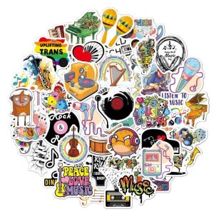 100pcs / 2 Sets Rock Band Sticker Musical Instrument Computer Suitcase Skateboard Decorative Sticker