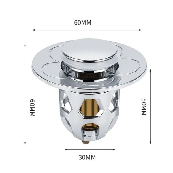 005 Washbasin Bouncing Core Push-type Deodorant Drain Plug, Specification: Cap - Image 3