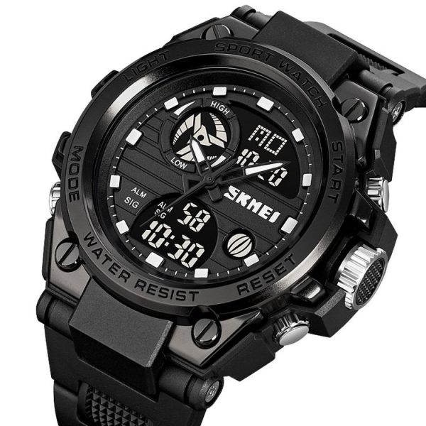 SKMEI 2031 Multifunctional Outdoor Waterproof Chronograph Men Sports Watch (Black Gold) - Image 3