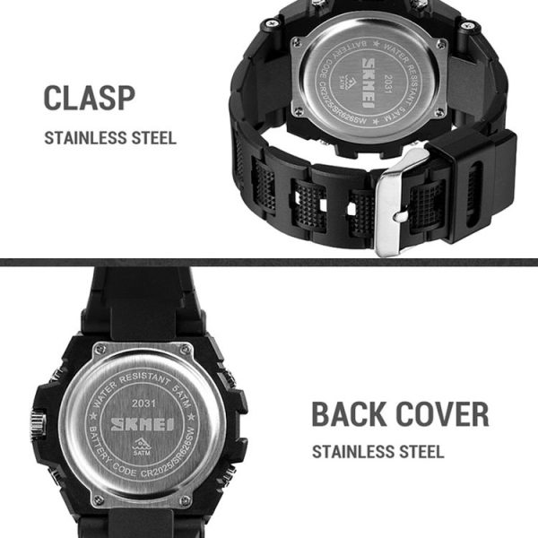 SKMEI 2031 Multifunctional Outdoor Waterproof Chronograph Men Sports Watch (Black Gold) - Image 4