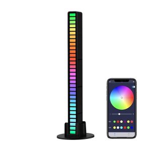 RGB Sound-controlled Rhythmic Response Lights Music Ambient LED Pick-up Lights Plug-in (32 Light+APP Black)