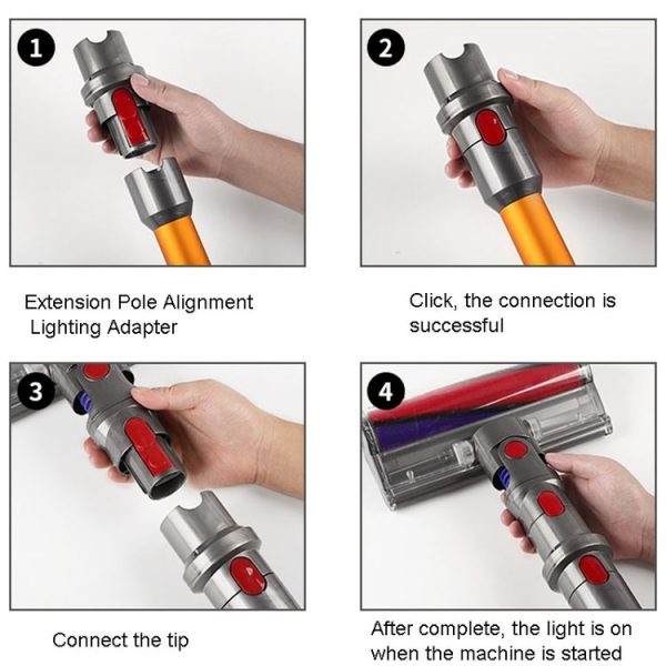 Dyson V7 V8 V10 V11 V15 Vacuum Cleaner Suction Head Adapter with LED Light - Image 6