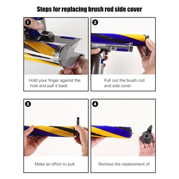 Dyson V12 V15 Slim Vacuum Cleaner Direct Drive Brush Bar Soft Velvet Suction Head Brush (Yellow Blue) - Image 6