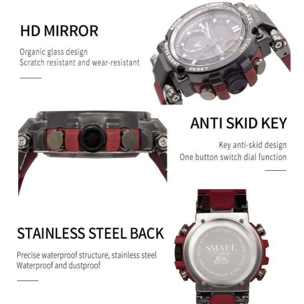 SMAEL 1803B Outdoor Waterproof Multifunctional Alloy Sports Watch (Silver Blue) - Image 3