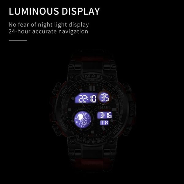 SMAEL 1803B Outdoor Waterproof Multifunctional Alloy Sports Watch (Silver Blue) - Image 4