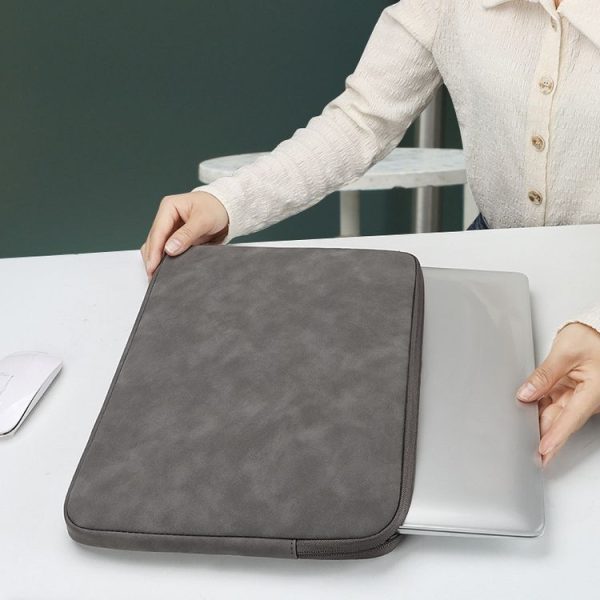 ND12 Lambskin Laptop Lightweight Waterproof Sleeve Bag, Size: 14.1-15.4 inches (Gray) - Image 5