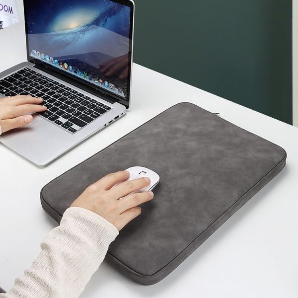 ND12 Lambskin Laptop Lightweight Waterproof Sleeve Bag, Size: 14.1-15.4 inches (Gray) - Image 6