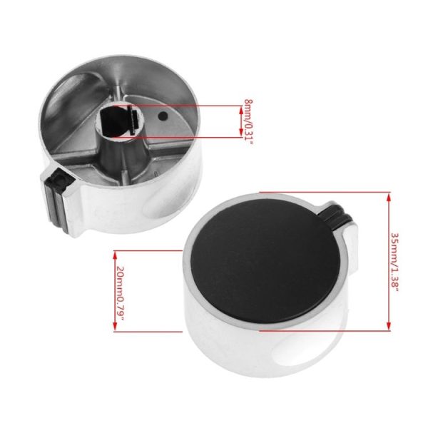 1pair 8mm Metal Round Gas Stove Switch Knob Cooker Hob Switch - Image 3