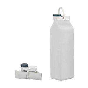 600ml Outdoor Sports Portable Silicone Folding Water Cup Minimalist Travel Large Capacity Milk Bottle (Gray)