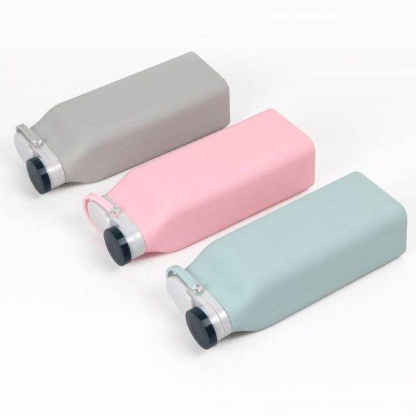 600ml Outdoor Sports Portable Silicone Folding Water Cup Minimalist Travel Large Capacity Milk Bottle (Gray) - Image 4