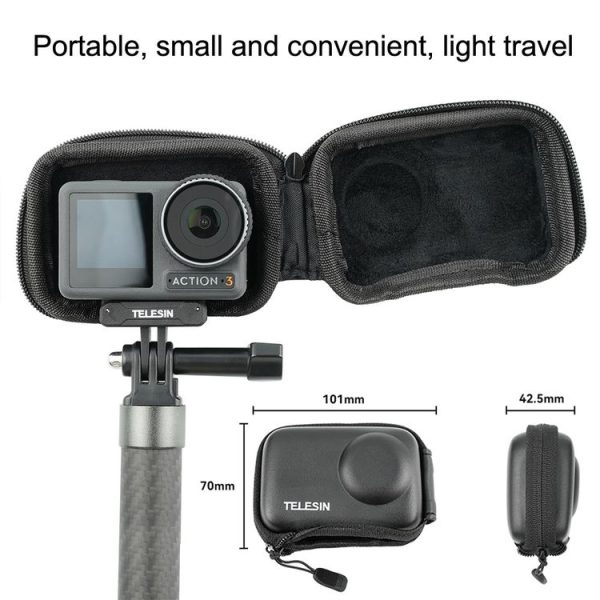 DJI Osmo Action 3 TELESIN OA-BAG-002 Body Protective Bag Mini Storage Package Camera Accessories (Black) - Image 3