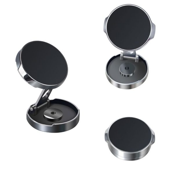 Multi-Angle Positioning Car Folding Circular Car Magnetic Suction Bracket (Silver) - Image 2