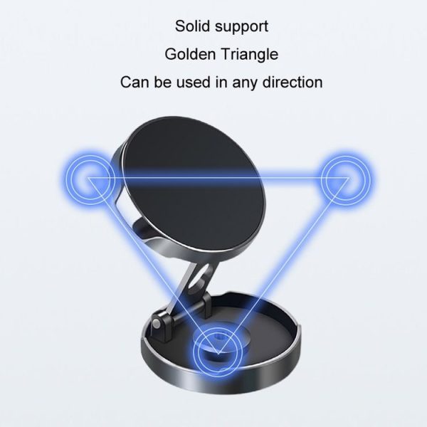 Multi-Angle Positioning Car Folding Circular Car Magnetic Suction Bracket (Silver) - Image 3