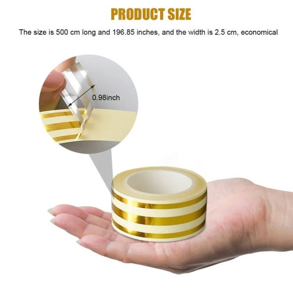 2.5cm x 5m Golden Tile Gap Tape Waterproof PVC Self Adhesive Sticker (Silver) - Image 3
