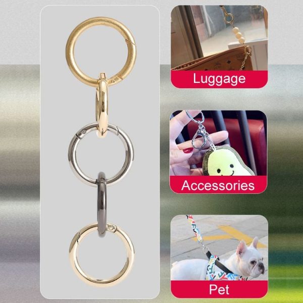 20pcs Zinc Alloy Spring Ring Metal Open Bag Webbing Keychain, Specification: 5 Points Silver - Image 5