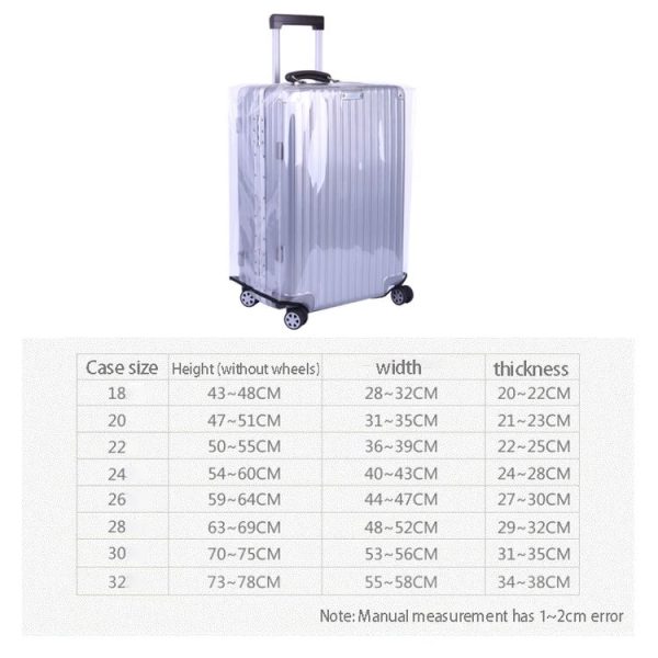 26 Inch Rimless Transparent Waterproof PVC Trolley Suitcase Cover Dustproof Protective Cover - Image 4