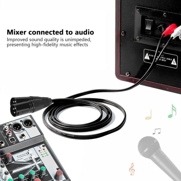2RCA To 2XLR Speaker Canon Cable Audio Balance Cable, Size: 1m (Dual Lotus To Dual Female) - Image 4