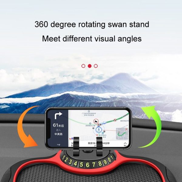 Car Center Console Mobile Phone Anti-skid Mat Temporary Parking Number Plate (With Bracket) - Image 5