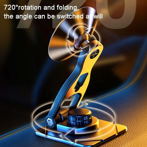 D29 Metal Car Phone Holder Floating Screen Folding Magnetic Phone Holder (Black) - Image 4