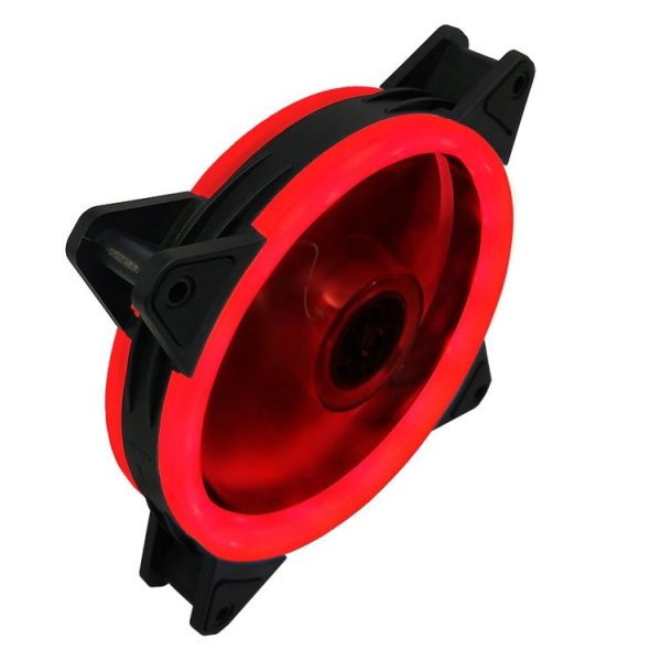 COOLMOON 12cm Dual Aperture Computer Mainframe Chassis Dual Interface Fan (Red)