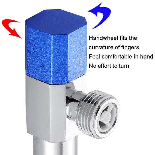Eight Sides With Check Valve Pure Copper Angle Valve High Flow Water Inlet Valve (Blue Wheel) - Image 4