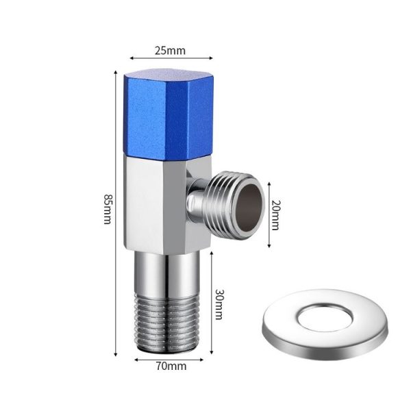 Hot and Cold Water Pipe Faucet 4 Points Water Stop Switch Valve, Style: Six-side Universal Alloy Wheel - Image 3