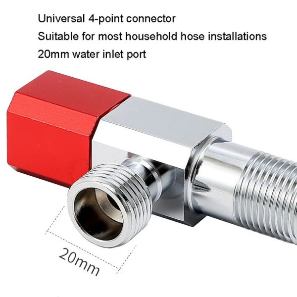 Hot and Cold Water Pipe Faucet 4 Points Water Stop Switch Valve, Style: Six-side Universal Alloy Wheel - Image 4