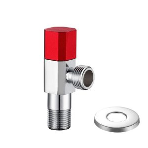 Hot and Cold Water Pipe Faucet 4 Points Water Stop Switch, Style: Valve Eight-side Red Label Alloy Wheel