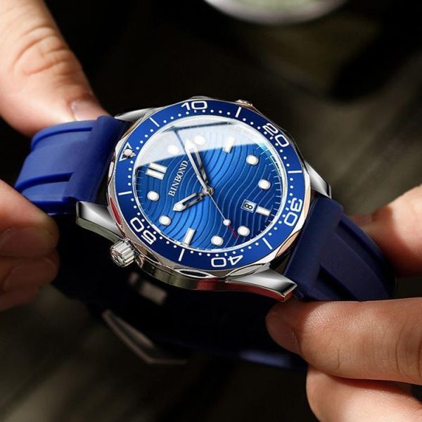 Inter-gold Black Surface BINBOND B2820 Luminous 30m Waterproof Men Sports Quartz Watch - Image 4