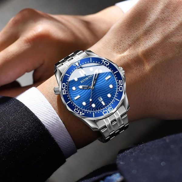 Inter-gold Black Surface BINBOND B2820 Luminous 30m Waterproof Men Sports Quartz Watch - Image 7