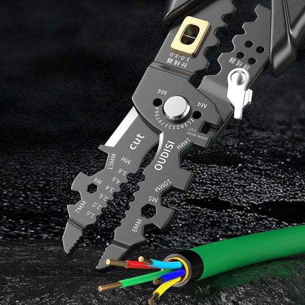 25 In 1 Electrician Multipurpose Wire Stripper (Black) - Image 7